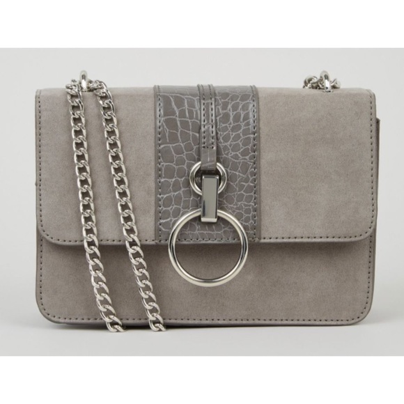 New Look Handbags - 2/$30🌼 New Look Grey Faux Croc Shoulder Bag